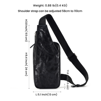 Muška kožna crossbody torbica - Veliki kapacitet, Otporna na habanje, DUJIANG, Podstava od poliester-pamučne tkanine