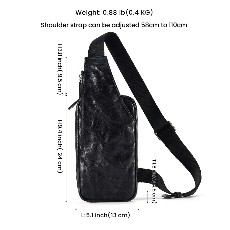 Muška kožna crossbody torbica - Veliki kapacitet, Otporna na habanje, DUJIANG, Podstava od poliester-pamučne tkanine