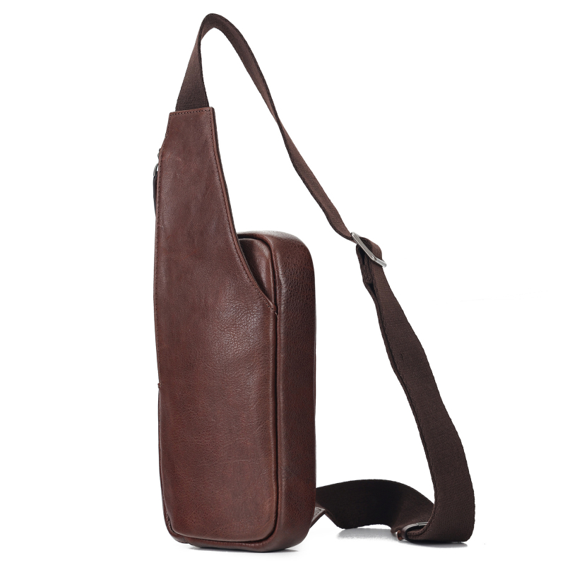 Muška kožna crossbody torbica - Veliki kapacitet, Otporna na habanje, DUJIANG, Podstava od poliester-pamučne tkanine