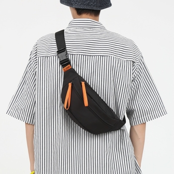 Muška crossbody torba od platna, vodootporna, podstava od poliester, urban stil