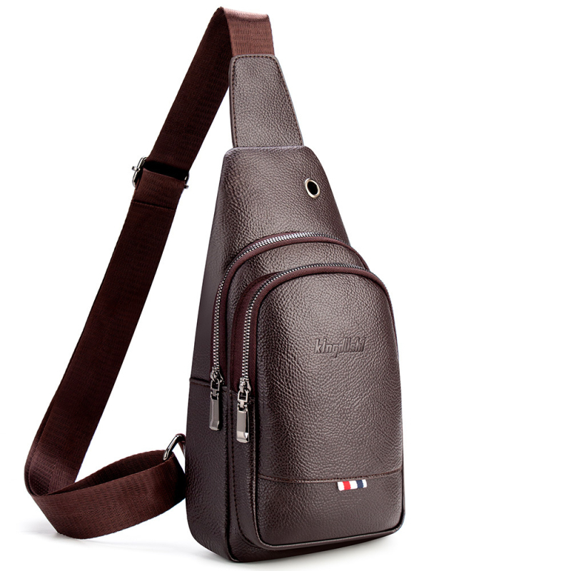 Muška torba za prsa – Gradska jednostavnost, PU materijal, Kingdushi, proljeće 2025