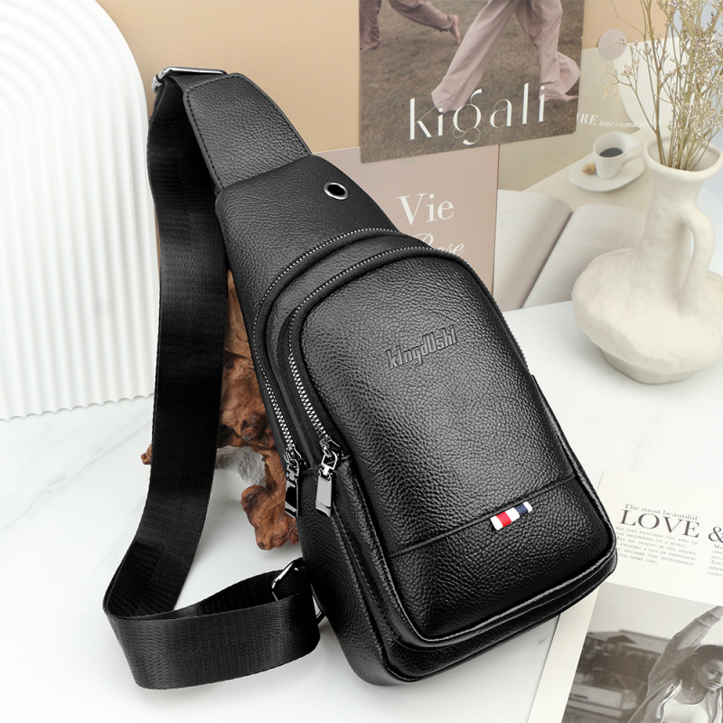 Muška torba za prsa – Gradska jednostavnost, PU materijal, Kingdushi, proljeće 2025