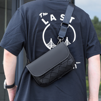 Muška crossbody torba za putovanje – ležerni stil, materijal film, podstava od najlona, jednobojni uzorak, jesen 2025 izdanje