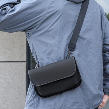 Muška crossbody torba za putovanje – ležerni stil, materijal film, podstava od najlona, jednobojni uzorak, jesen 2025 izdanje