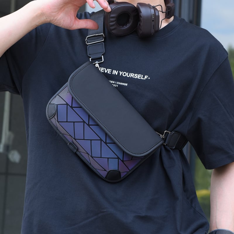 Muška crossbody torba za putovanje – ležerni stil, materijal film, podstava od najlona, jednobojni uzorak, jesen 2025 izdanje