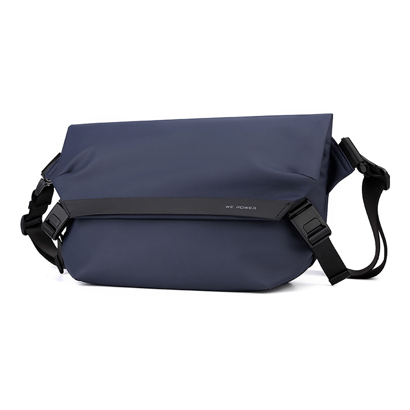 Muška torbica za prsa – ulični stil, najlonska crossbody torba s funkcijom smanjenja opterećenja, podstava od poliestera (Zima 2024)