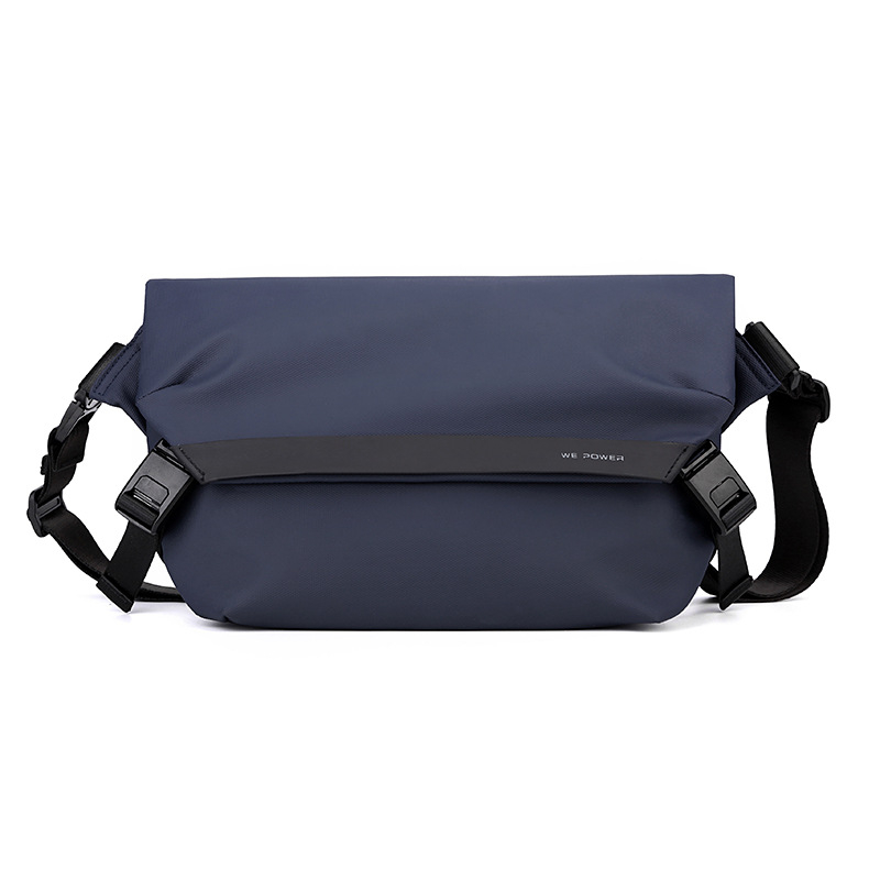 Muška torbica za prsa – ulični stil, najlonska crossbody torba s funkcijom smanjenja opterećenja, podstava od poliestera (Zima 2024)
