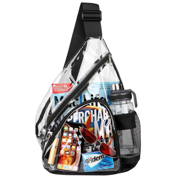 Muška crossbody torba - gradski stil, PVC, prozirna, vodootporna, trokutasti oblik