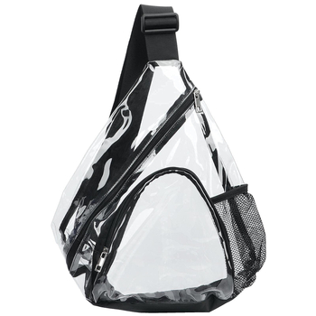 Muška crossbody torba - gradski stil, PVC, prozirna, vodootporna, trokutasti oblik