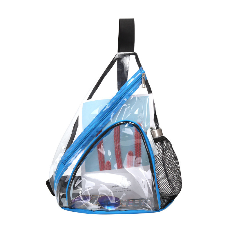 Muška crossbody torba - gradski stil, PVC, prozirna, vodootporna, trokutasti oblik