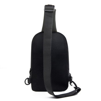 Muška kožna Chest Bag s USB punjenjem, uličnog stila, vodootporna i otporna na habanje, uzorak s slovima, podstava od poliestera