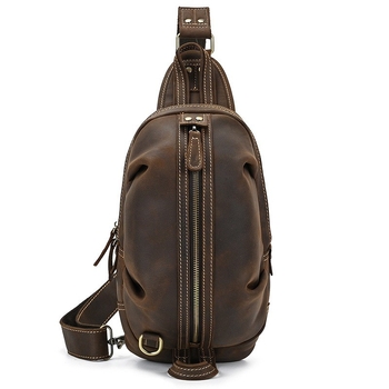 Muška kožna chest bag - retro stil, crossbody torba za dnevnu upotrebu, koža prve klase teleće, proljeće 2024