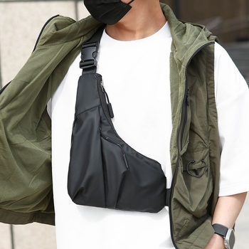 Geantă crossbody pentru bărbați, casual, multifuncțională, ușoară, poliester, antifurt