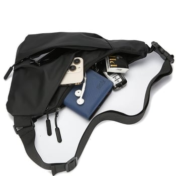 Geantă crossbody pentru bărbați, casual, multifuncțională, ușoară, poliester, antifurt