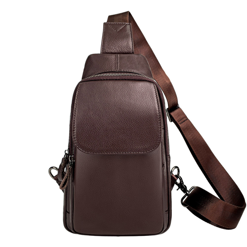 Muška kožna torba za prsa — vrhunska goveđa koža, vodootporna crossbody torba, model 4033