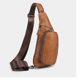 Muška crossbody torba 9017 – koža prvog sloja goveda, vertikalno kvadratni oblik, zatvarač, unutarnja džep sa zatvaračem, poliester podstava