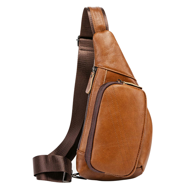 Muška crossbody torba 9017 – koža prvog sloja goveda, vertikalno kvadratni oblik, zatvarač, unutarnja džep sa zatvaračem, poliester podstava