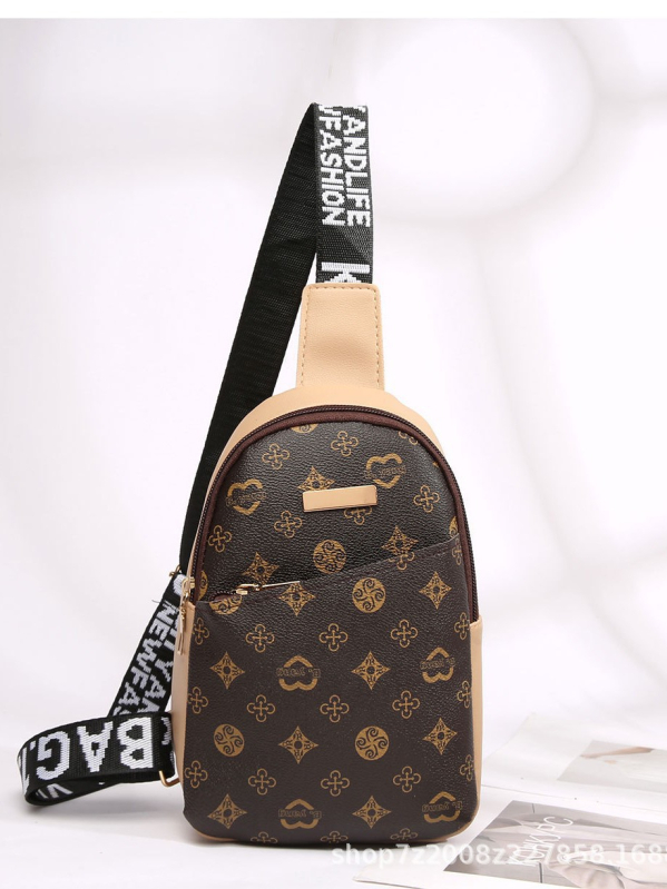 Torba za prsa / crossbody, svježeg i sladkog stila, PVC materijal, zatvaranje zipom, unutarnji džepovi: džep sa zatvaračem, džep za telefon, džep za ID