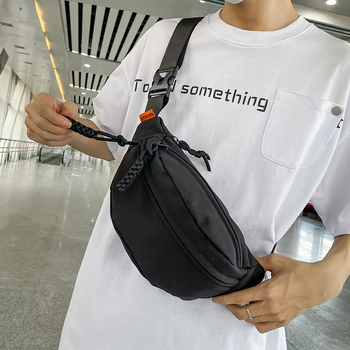 Τσάντα στήθους με αστικό στιλ, καμβάς, κλείσιμο με φερμουάρ, εσωτερική τσέπη με φερμουάρ, επένδυση από πολυεστέρα