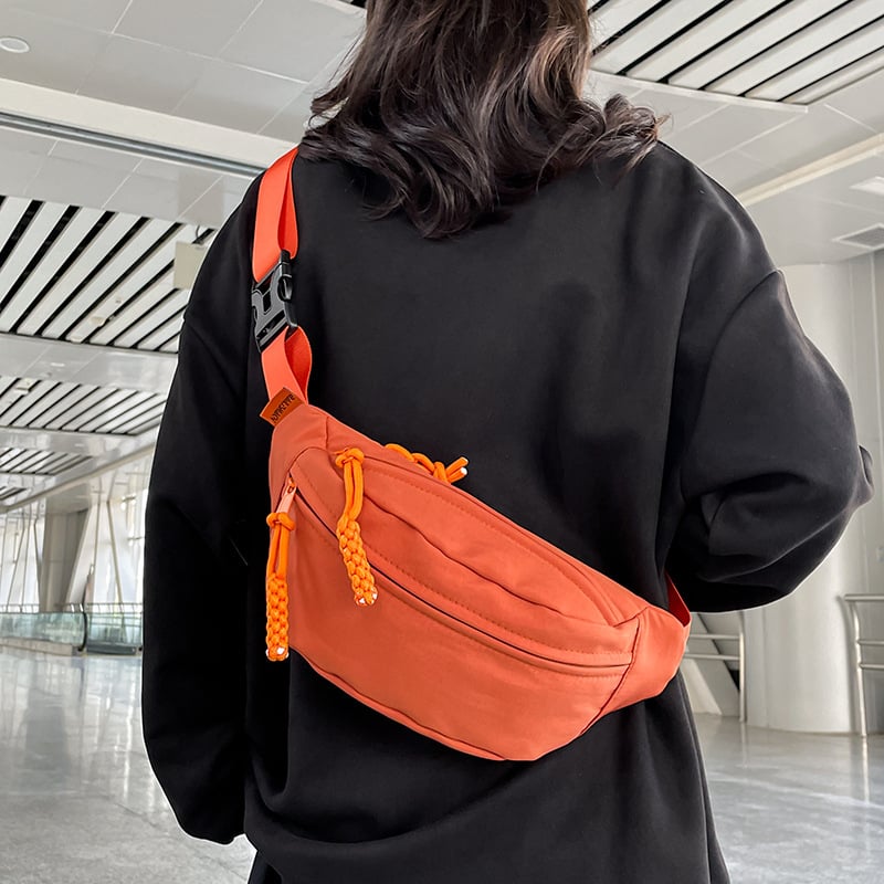 Τσάντα στήθους με αστικό στιλ, καμβάς, κλείσιμο με φερμουάρ, εσωτερική τσέπη με φερμουάρ, επένδυση από πολυεστέρα