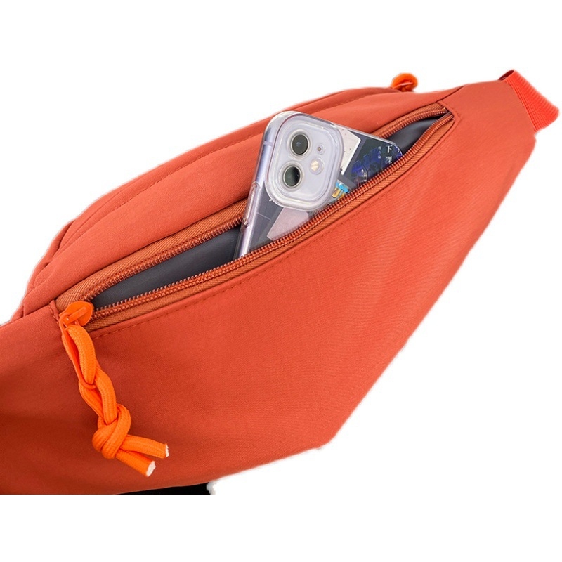 Τσάντα στήθους με αστικό στιλ, καμβάς, κλείσιμο με φερμουάρ, εσωτερική τσέπη με φερμουάρ, επένδυση από πολυεστέρα