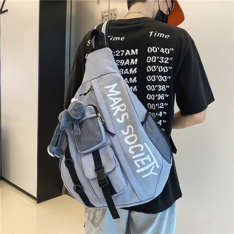 Platnena torba za prsa – unisex, crossbody, mala, streetwear stil