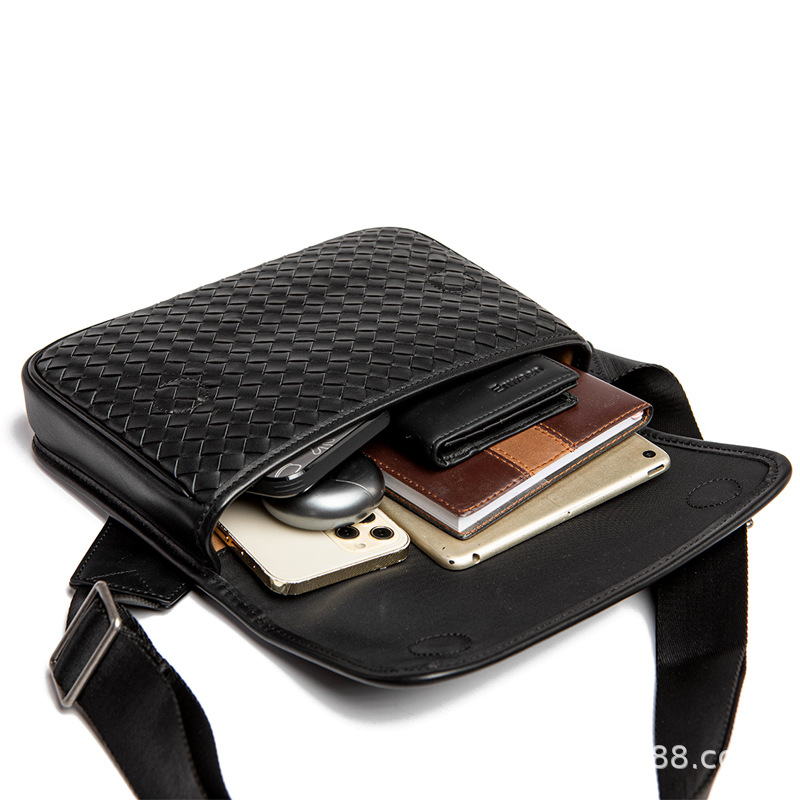 Muška kožna crossbody torba, gradski stil, prvo-sloj kožne govedine, otporna na habanje, pogodna za pohranu, bez branda.