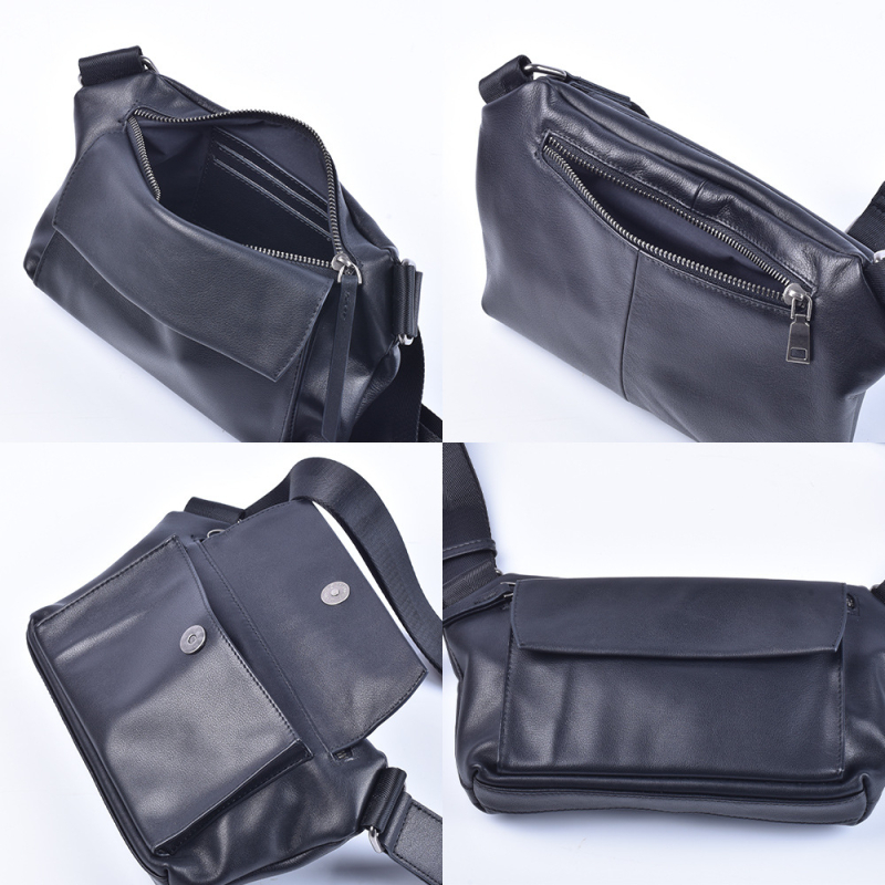 Muška kožna torba za prsa preko ramena, prava koža, gornji sloj, ultra lagana, gradski stil