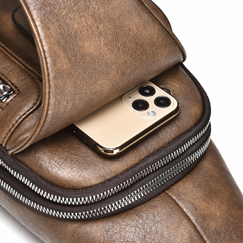 Férfi mellkas táska - PU bőr, Street style, Kopásálló, Mike Kangaroo márka, Tavasz 2023