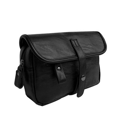 Muška torbica za prsa, urban stil, PU koža, vodootporna, jednobojna, podstava z poliestru