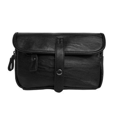 Muška torbica za prsa, urban stil, PU koža, vodootporna, jednobojna, podstava z poliestru