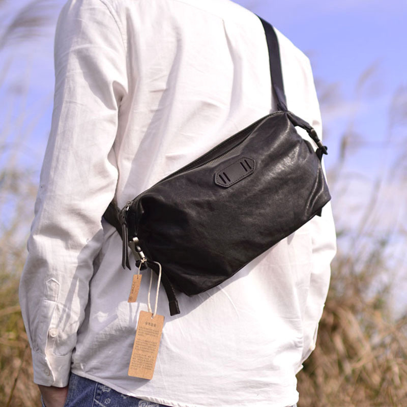 Muška kožna crossbody torba od vršne goveđe kože, pamuk podstava, za slobodno vrijeme