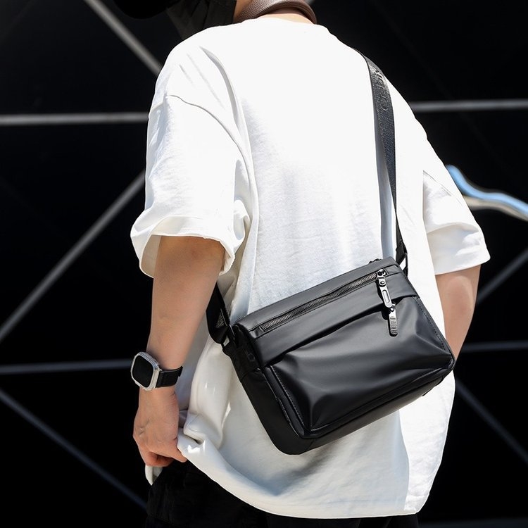 Muška nylon crossbody torba, vodootporna, poslovni stil putovanja, podstava poliester, proljeće 2025