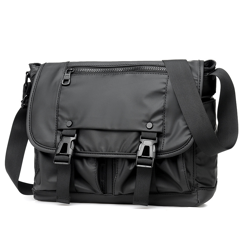 Muška vintage crossbody torba, poliester, vodootporna, pretinac za 12-inčni laptop, Sunghee