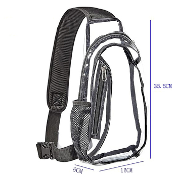 Prozirna PVC crossbody torbica, vodootporna, unisex, 8 inča