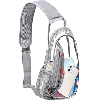 Prozirna PVC crossbody torbica, vodootporna, unisex, 8 inča