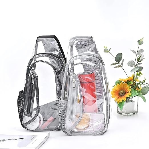 Prozirna PVC crossbody torbica, vodootporna, unisex, 8 inča