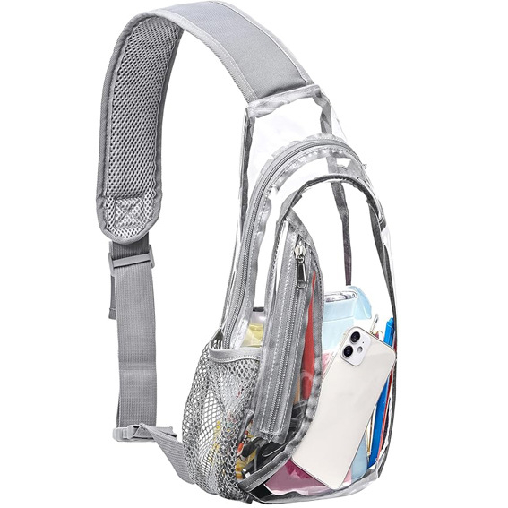 Prozirna PVC crossbody torbica, vodootporna, unisex, 8 inča