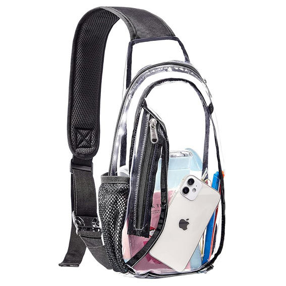 Prozirna PVC crossbody torbica, vodootporna, unisex, 8 inča