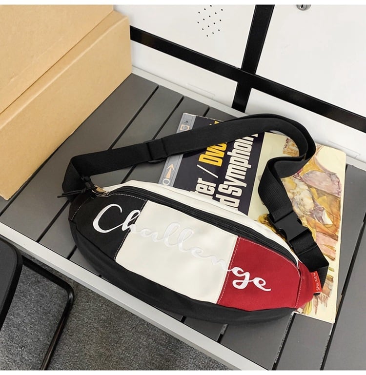 Τσάντα χιαστί για το στήθος – Νάιλον, επένδυση πολυεστέρα, κλείσιμο με φερμουάρ, κρυφή θήκη με φερμουάρ, εξωτερικά 3D δομή