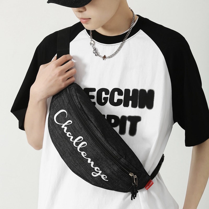 Τσάντα χιαστί για το στήθος – Νάιλον, επένδυση πολυεστέρα, κλείσιμο με φερμουάρ, κρυφή θήκη με φερμουάρ, εξωτερικά 3D δομή