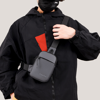 Muška crossbody torba – Najlon, ležerni putnički stil, jednobojna, podstava od poliester
