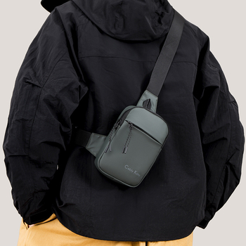 Muška crossbody torba – Najlon, ležerni putnički stil, jednobojna, podstava od poliester