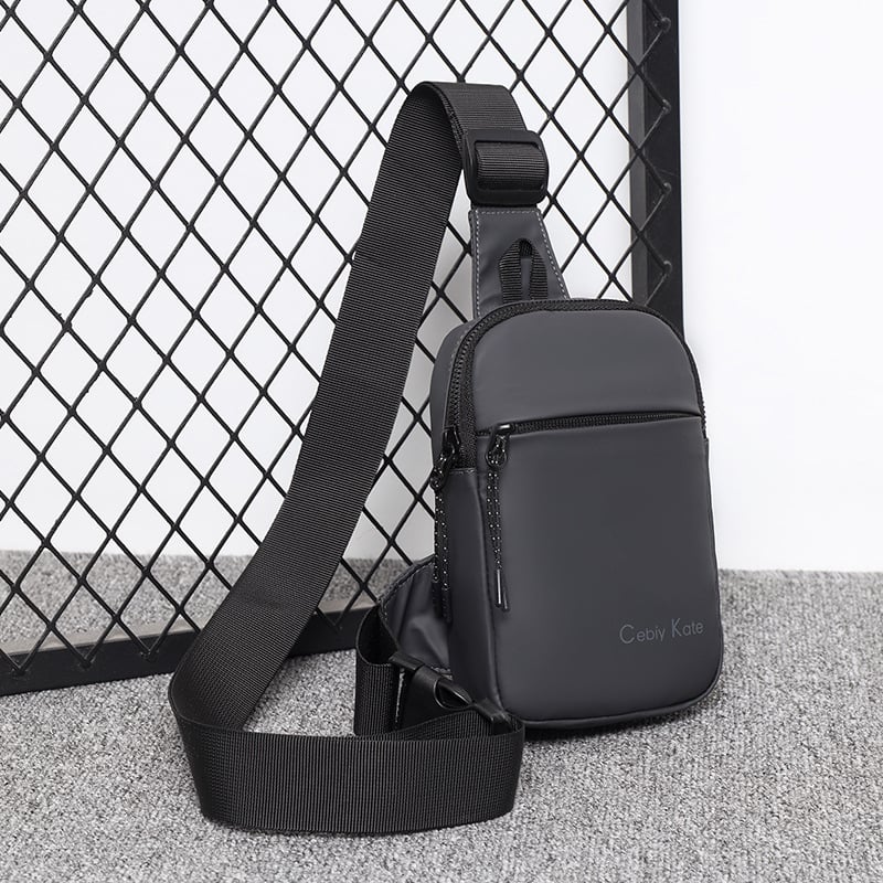 Muška crossbody torba – Najlon, ležerni putnički stil, jednobojna, podstava od poliester
