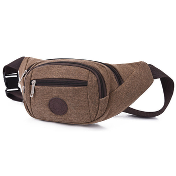 Muška platnena torba za pojas od platna, crossbody stil, otporna na habanje, jednobojni uzorak, poliester podstava, za slobodno vrijeme putovanja