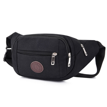 Muška platnena torba za pojas od platna, crossbody stil, otporna na habanje, jednobojni uzorak, poliester podstava, za slobodno vrijeme putovanja