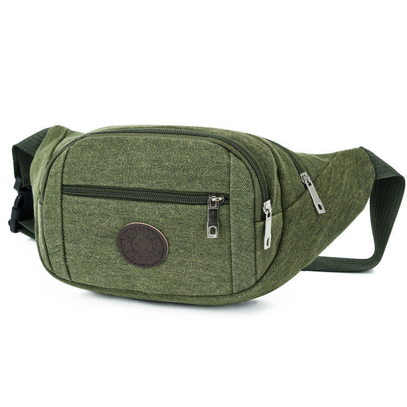 Muška platnena torba za pojas od platna, crossbody stil, otporna na habanje, jednobojni uzorak, poliester podstava, za slobodno vrijeme putovanja