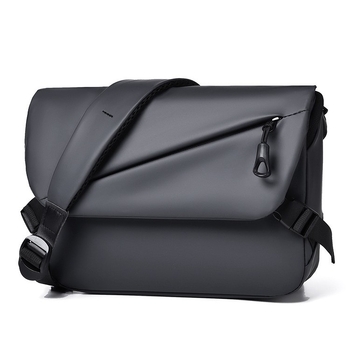 Muška crossbody torba - Oxford platno, vodootporna, poslovni stil, jednofarbni uzorak, podstava od poliestera