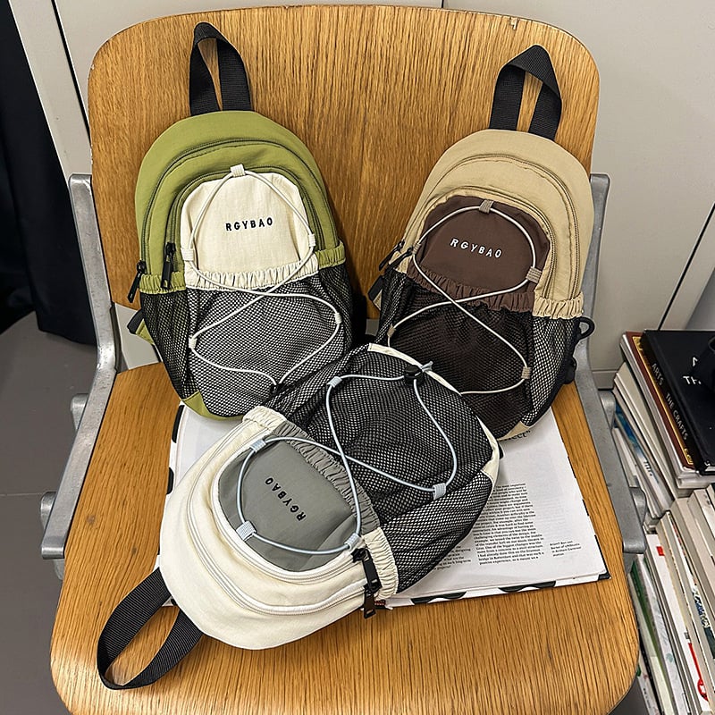 Chenyun Διπλής χρήσης τσάντα στήθους με θήκη κινητού, νάιλον εξωτερικό, επένδυση πολυεστέρα, φερμουάρ, τρισδιάστατος σχεδιασμός, καθημερινή χρήση, στυλ δρόμου, Φθινόπωρο 2025