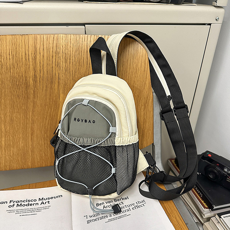 Chenyun Διπλής χρήσης τσάντα στήθους με θήκη κινητού, νάιλον εξωτερικό, επένδυση πολυεστέρα, φερμουάρ, τρισδιάστατος σχεδιασμός, καθημερινή χρήση, στυλ δρόμου, Φθινόπωρο 2025